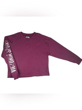 Victoria’s Secret Sport Purple Logo Medium Slouchy Crew Pullover Sweatshirt VS